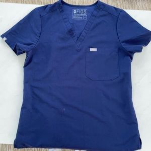 Figs small navy scrub top